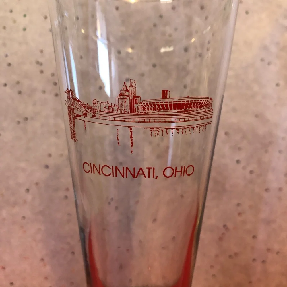 Vintage Cincinnati Ohio Stemmed Pilsner Beer Glass